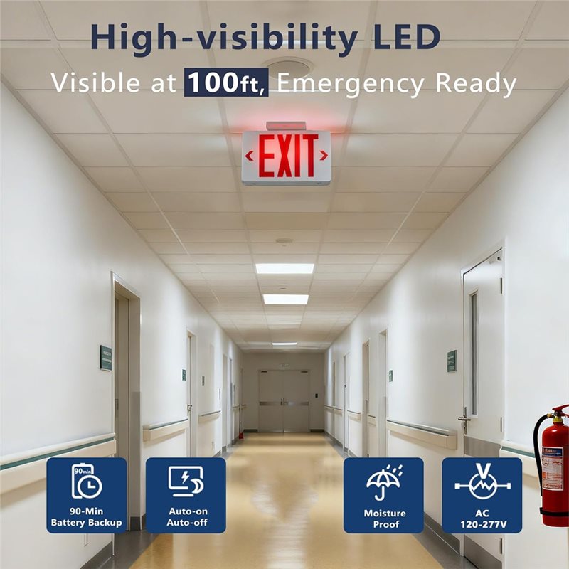 【A10R】Señal de Salida Roja con - Emergency Exit Sign reseña y precio